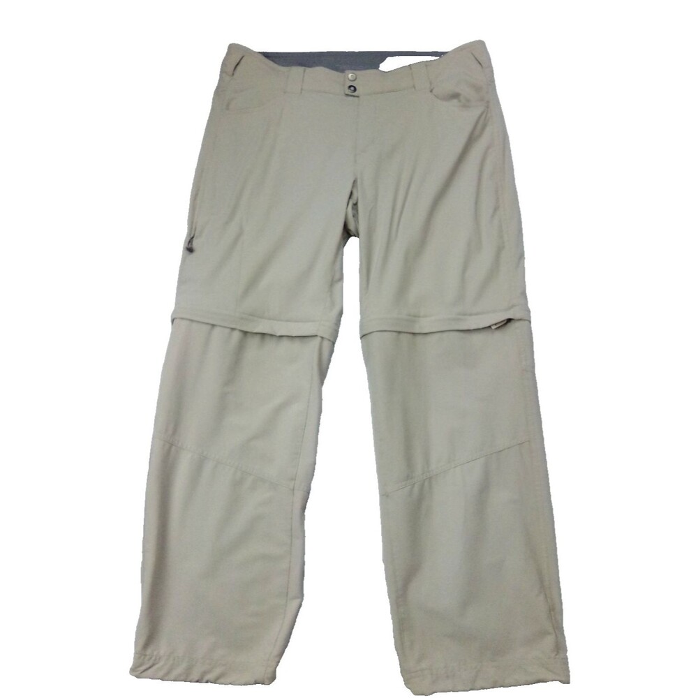Columbia Women's Convertible Hiking Utility Tan Outdoor Zip Off Pants Size 16S